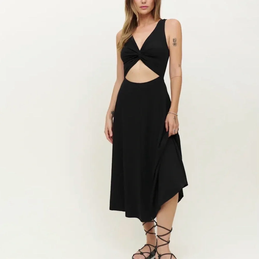 REFORMATION Margaux Women’s Black leather Lace-Up Gladiator Sandals 8 NEW